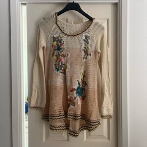 Free People Cream Knit Sweater